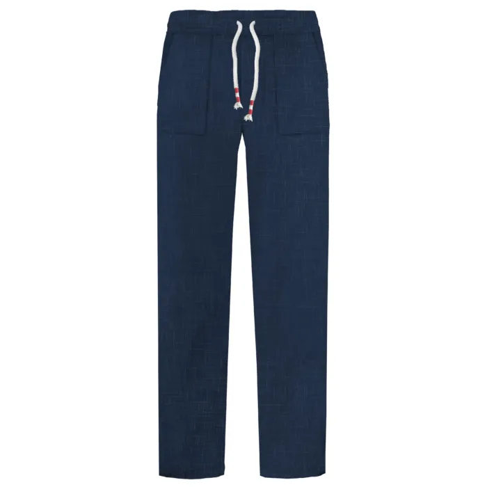 Pantalone In Puro Lino con Coulisse Mc2 Saint Barth Blu art. Calais Linen 61 Blue Navy, foto 1 di 1