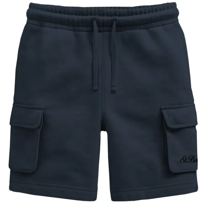 Bermuda Felpa Cargo In Cotone Garzato Mc2 Saint Barth Blu art. Cargy SB 61 EMB, foto 1 di 1