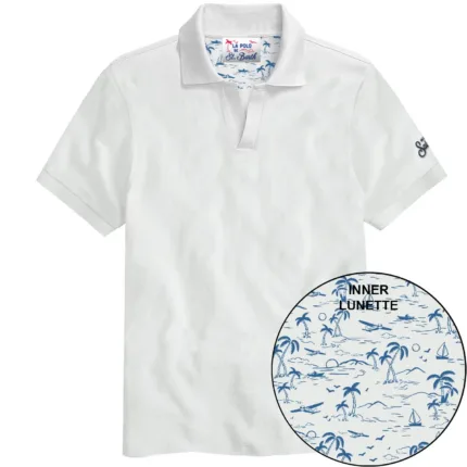 Polo Skipper in Cotone Mc2 Saint Barth Bianca art. Charles Piquet 01N White