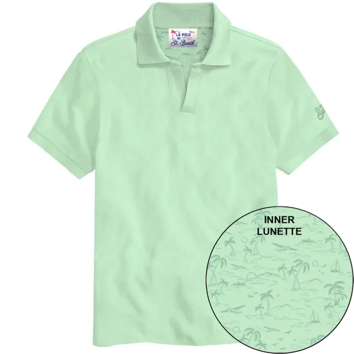 Polo Skipper in Cotone Mc2 Saint Barth Verde Acqua art. Charles Piquet 55 Mint, foto 1 di 1