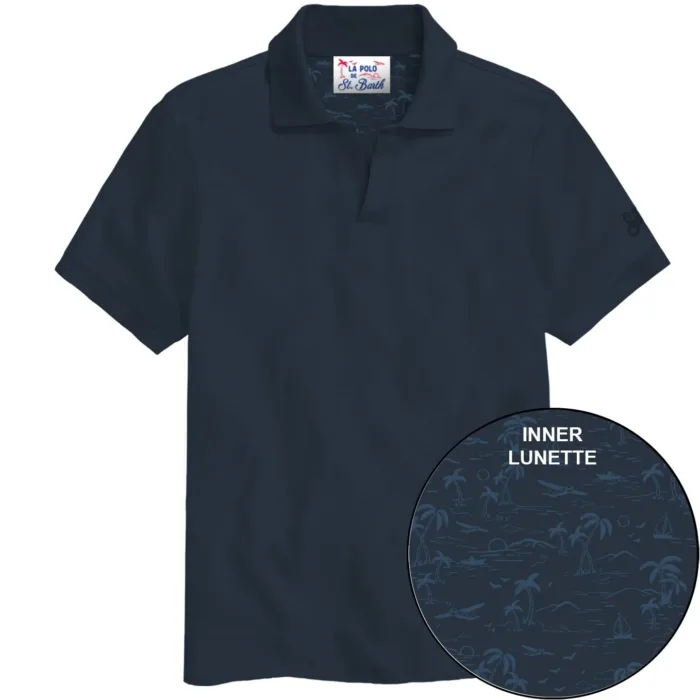 Polo Skipper in Cotone Mc2 Saint Barth Blu Navy art. Charles Piquet 61 Blue Navy, foto 1 di 1