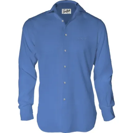 Camicia in Cotone Mc2 Saint Barth Blu Avion art. Chemise Ice 17M Cloud Blue
