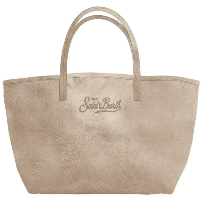 Borsa A Spalla Grande Mc2 Saint Barth in Suede Beige art. City Bag Suede  11 Beige, foto 1 di 1