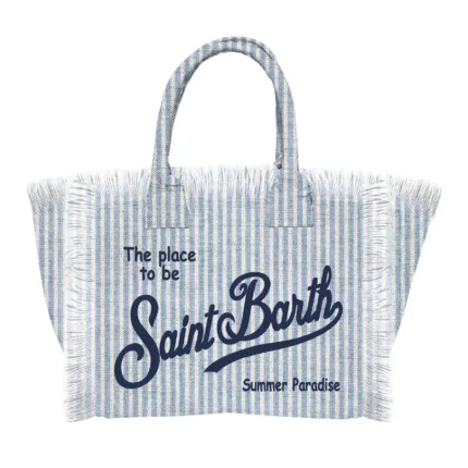 Borsa a Mano Media Mc2 Saint Barth Righe Azzurre art. Colette Linen Stripes V 31