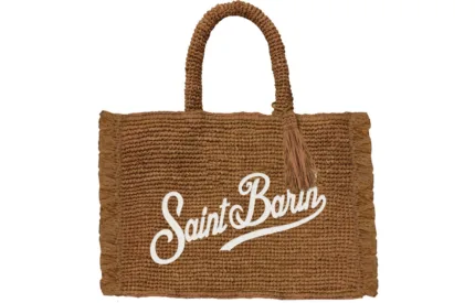 Borsa a Mano Media Mc2 Saint Barth Marrone art. Colette Raffia Fringes 19 EMB