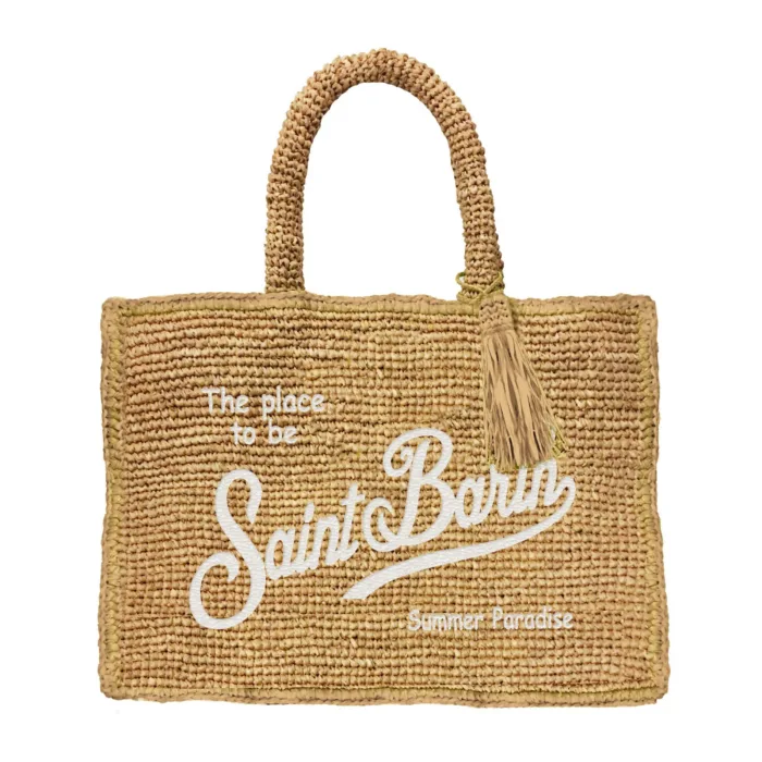 Borsa a Mano Media Mc2 Saint Barth Beige art. Colette Raffia 11 EMB, foto 1 di 1