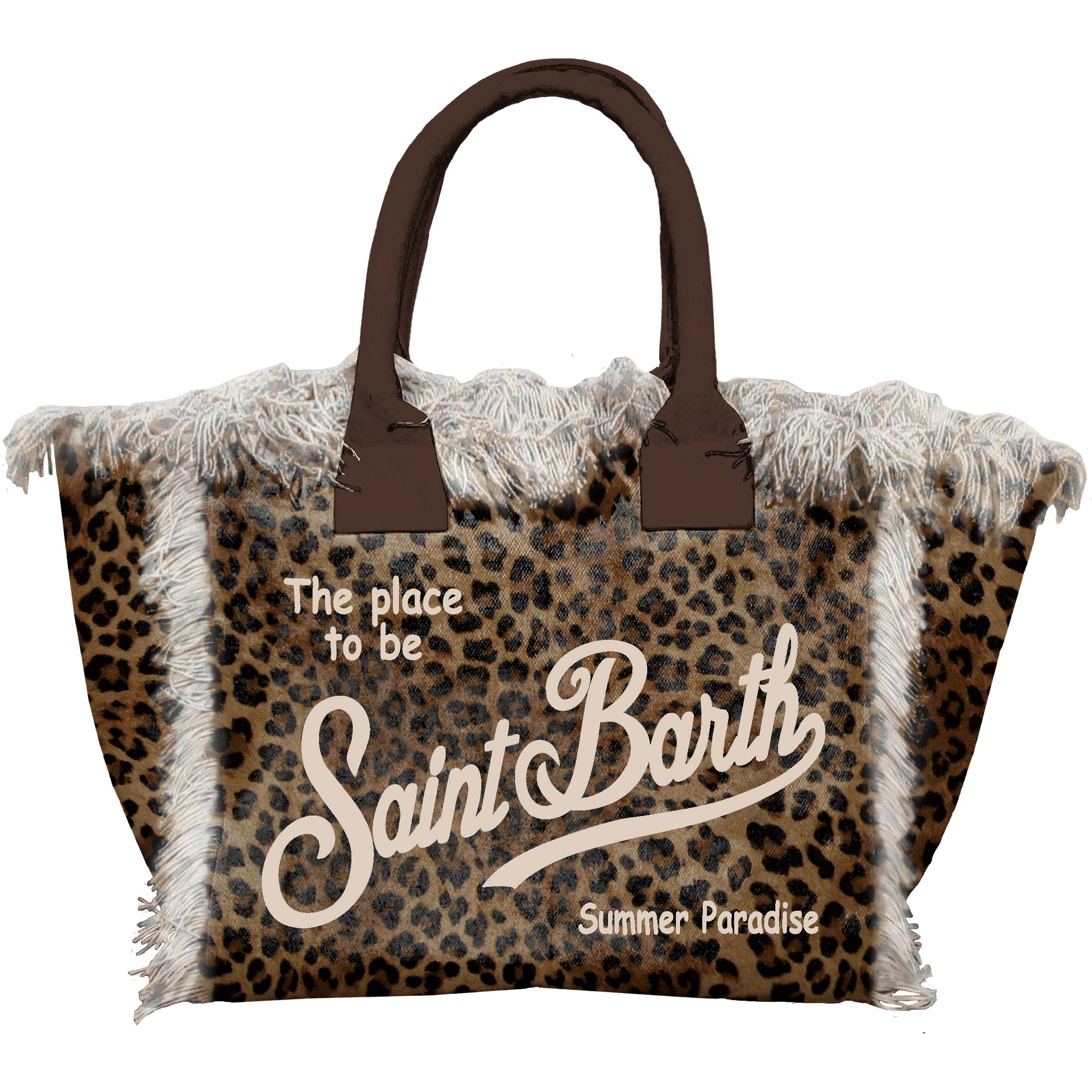 COLETTE_SAND LEOPARD 19 Borsa a Mano Media con Tracolla Mc2 Saint Barth Maculata Manico Marrone art. Colette Sand Leopard 19 - immagine 1