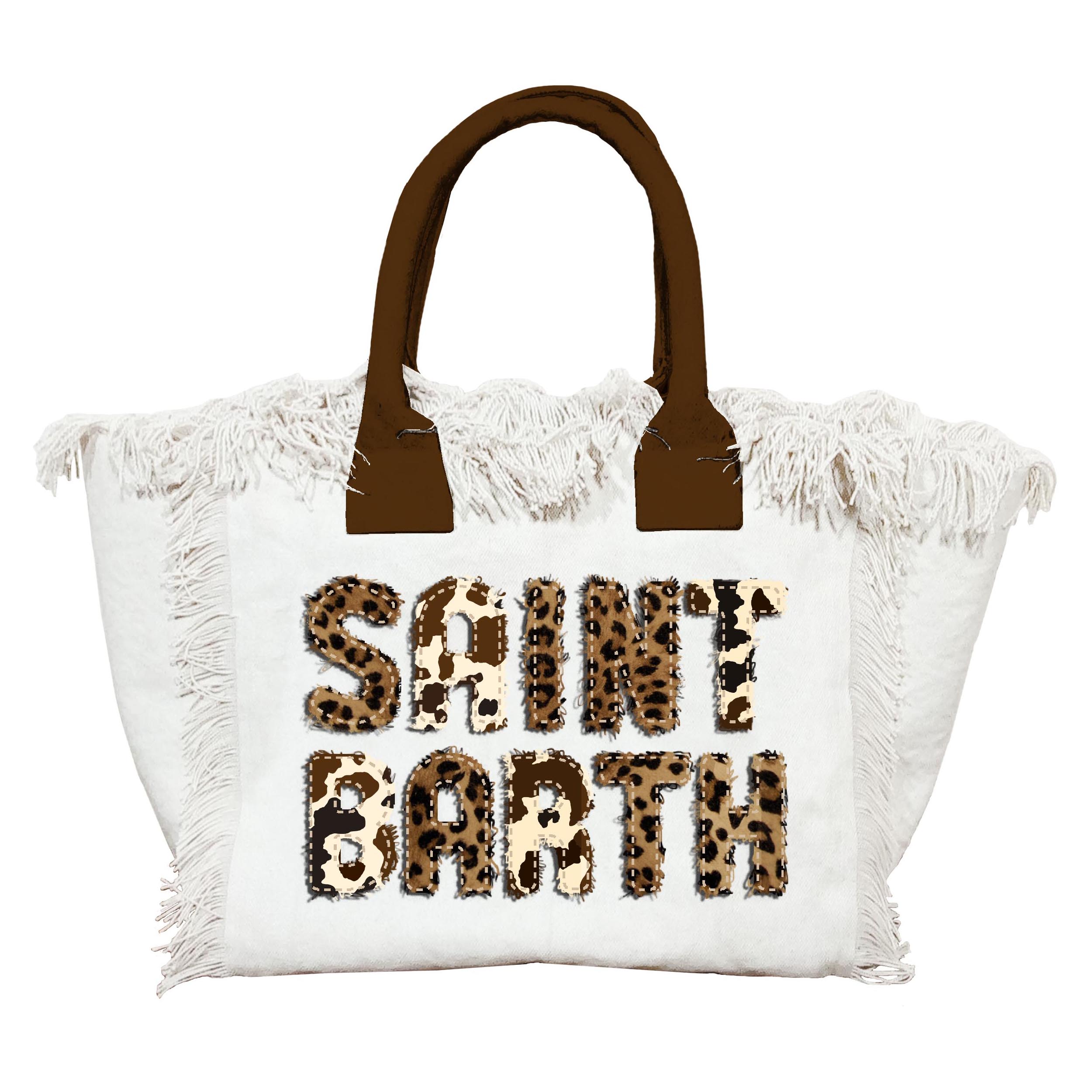 COLETTE_SB 01 ANIMALIER PATCH Borsa a Mano Media con Tracolla Mc2 Saint Barth Bianca art. Colette SB 01 Animalier Patch - immagine 1