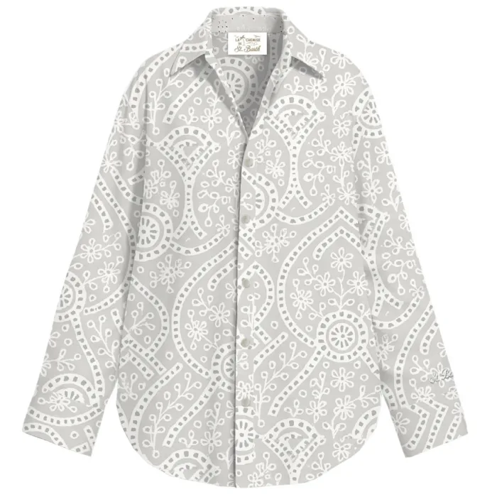 Camicia Mc2 Saint Barth in Sangallo Bianca art. Cristal Sangallo Linewave Embry 01, foto 1 di 1