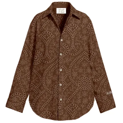 Camicia Mc2 Saint Barth in Sangallo Marrone art. Cristal Sangallo Linewave Embry 19