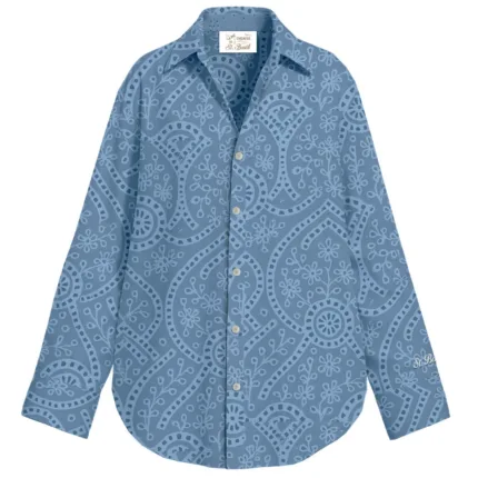 Camicia Mc2 Saint Barth in Sangallo Azzurro art. Cristal Sangallo Linewave Embry 36