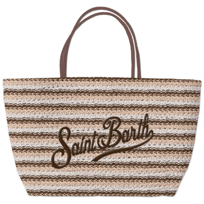 Borsa a Spalla Grande Mc2 Saint Barth art. Crochet Tote Stripes Tris 1811 EMB, foto 1 di 1