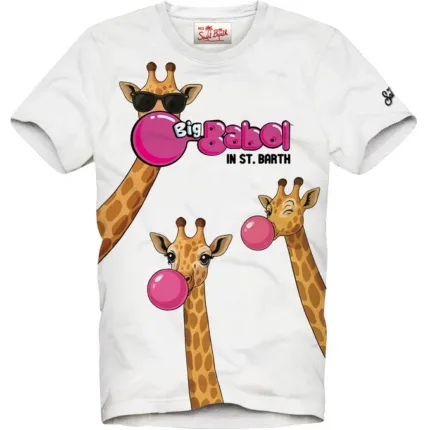 T-shirt Mc2 Saint Barth Bianca art. Denver Big Babol Giraffe 01N