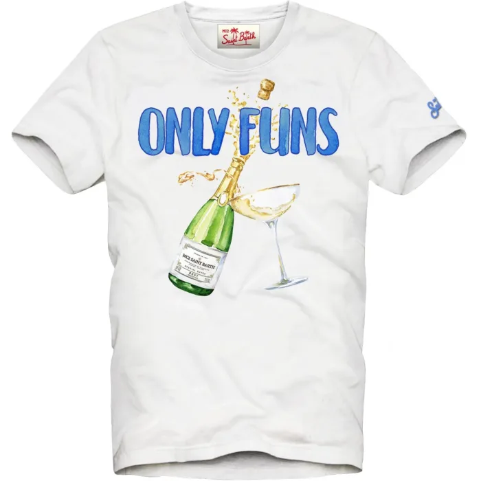 T-shirt Mc2 Saint Barth Bianca art. Denver Only Funs 01N, foto 1 di 1