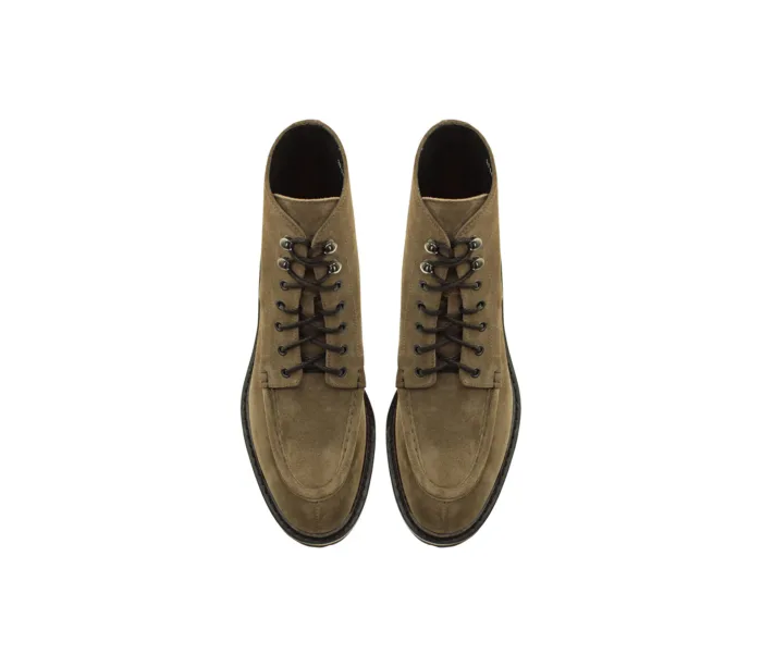 Polacchetto Stivaletto Doucal's Uomo in Camoscio Beige DU2711PHILUF009TM08 Triumph Cacao Combat Boot, foto 3 di 3