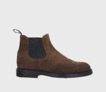 Stivaletto Beatles Doucal's Uomo in Camoscio Marrone con Impunture e Coda di Rondine DU3091BRUXUF009TC05 Visone Havana