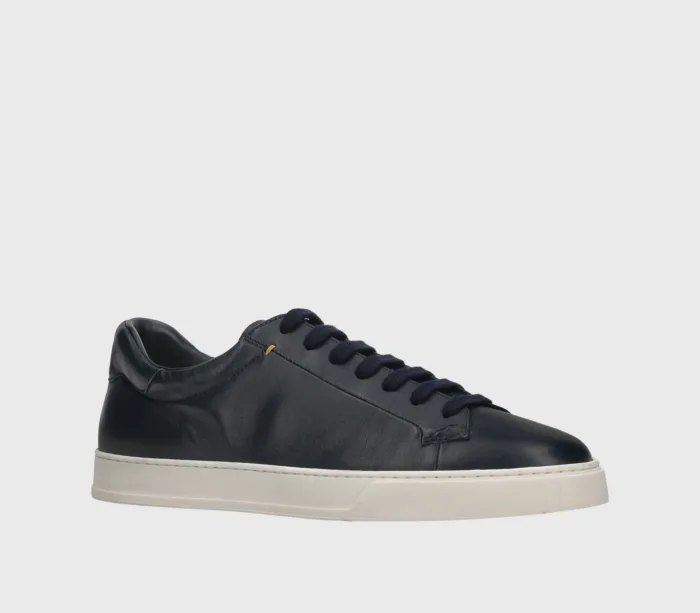 Sneakers Uomo Doucal's In Pelle Liscia Blu e Fondo Bianco Art. DU3552SPENUF281EB00, foto 3 di 4