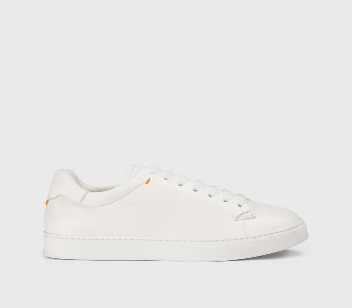 Sneakers Uomo Doucal's In Pelle Liscia Bianca e Fondo Bianco Art. DU3552SPENUF281EW11, foto 1 di 4