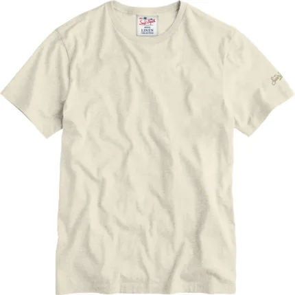 T-shirt in Lino Mc2 Saint Barth Beige art. Ecstasea Linen 10H Grain