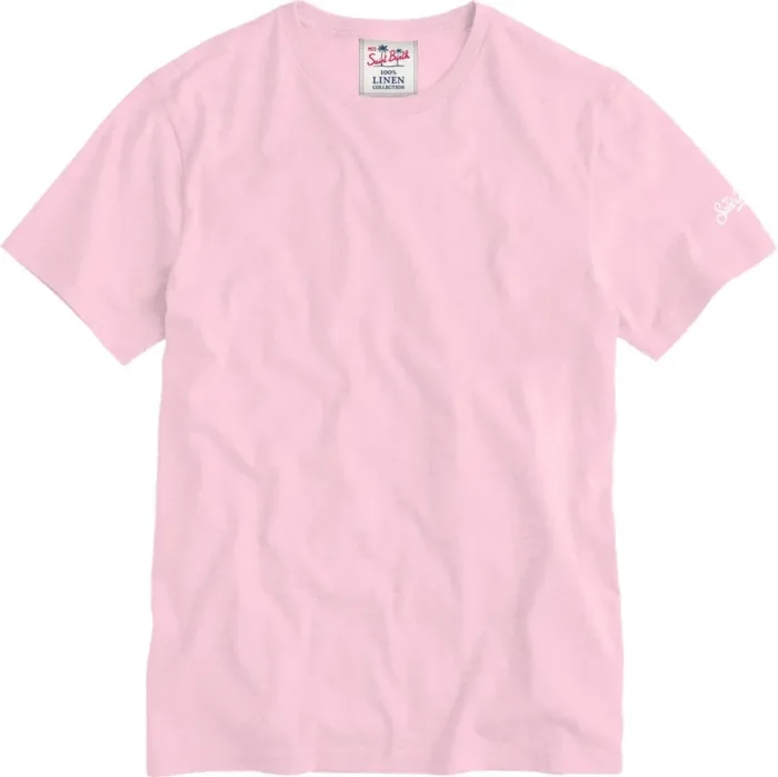 T-shirt in Lino Mc2 Saint Barth Rosa art. Ecstasea Linen 21 Pink, foto 1 di 1