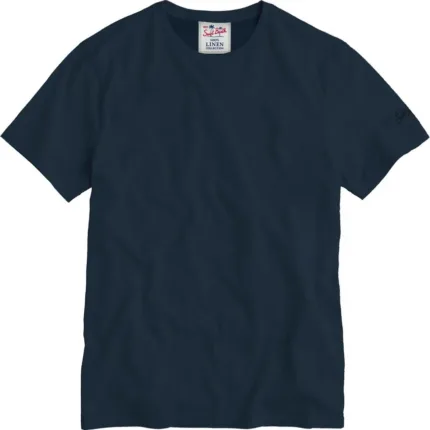 T-shirt in Lino Mc2 Saint Barth Blu Navy art. Ecstasea Linen 61 Blue Navy