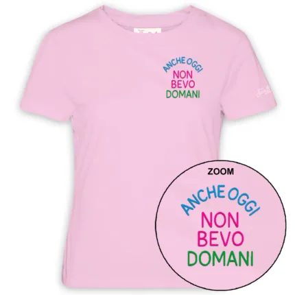T-shirt Mc2 Saint Barth Rosa art. Emilie Non Bevo 20 Emb