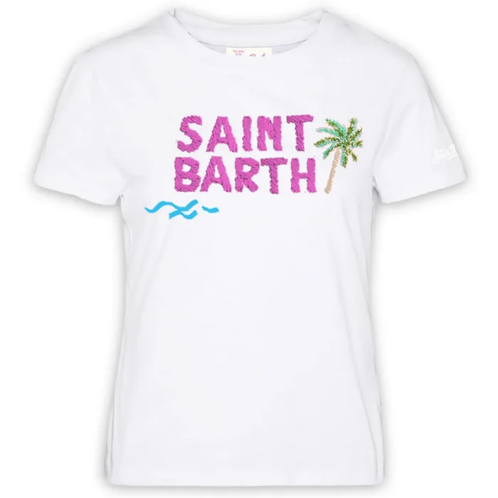 T-shirt Mc2 Saint Barth Bianca art. Emilie Saint Barth 01N Emb, foto 1 di 1