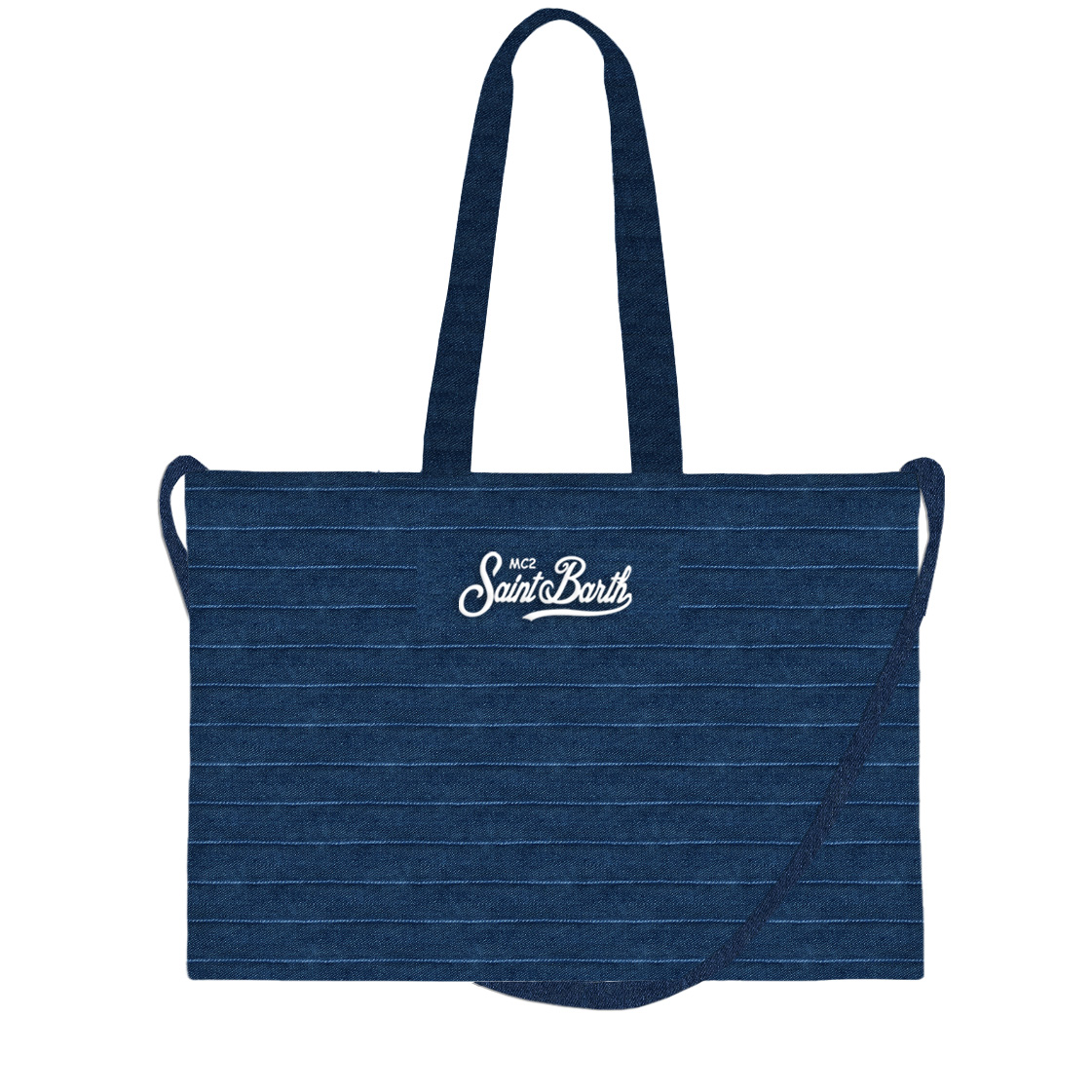 ESSENTIAL BAG N DENIM_DENIM DARK STRIPES STITCH Borsa Mc2 Saint Barth in Denim Scuro art. Essential Bag N Denim Denim Dark - immagine 1