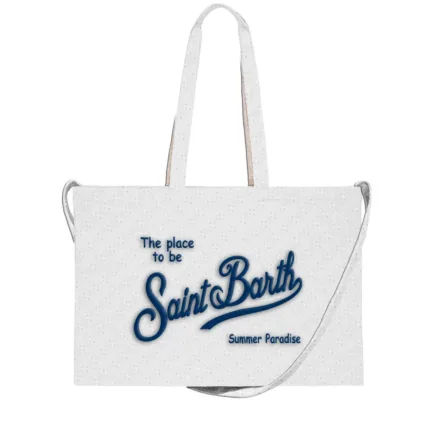 Borsa Mc2 Saint Barth a Righe Rosa e Bianche art. Essential Bag N Seersucker Stripes 21 EMB