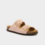 Sandalo Mules Scholl in Camoscio Rosa 3,5 cm art. Noelle F00734 1048 - immagine 2
