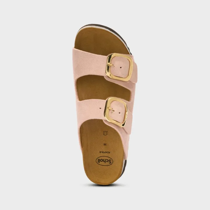 Sandalo Mules Scholl in Camoscio Rosa 3,5 cm art. Noelle F00734 1048, foto 3 di 4