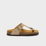 Sandalo Infradito Scholl in Camoscio Beige 3,5 cm art. Anais F00740 2361