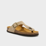 Sandalo Infradito Scholl in Camoscio Beige 3,5 cm art. Anais F00740 2361 - immagine 2