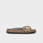 Sandalo Monofascia Scholl in Cavallino Leopardato 3,5 cm art. Kathleen F30064 1850