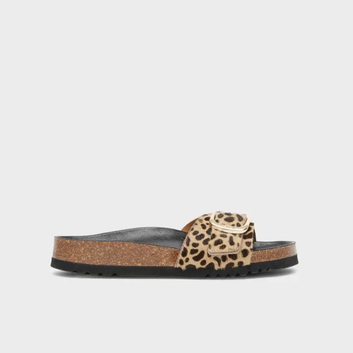 Sandalo Monofascia Scholl in Cavallino Leopardato 3,5 cm art. Kathleen F30064 1850, foto 1 di 3