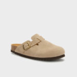 Sandalo Sabot Scholl in Camoscio Beige 3,5 cm art. Fae F32198 2361 - immagine 3