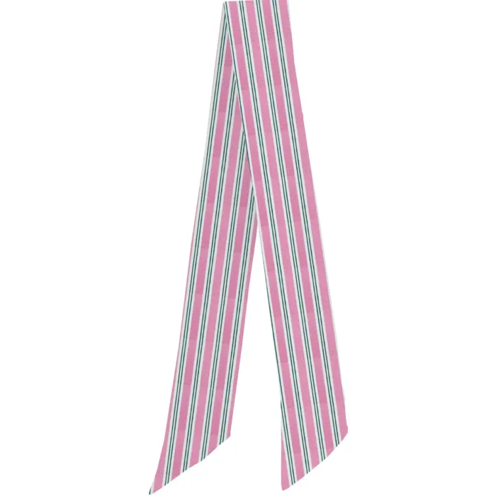 Foulard Band Mc2 Saint Barth in Cotone a Righe Rosa e Verdi art. Foulard Band Micro Triple Stripes 2151, foto 1 di 1