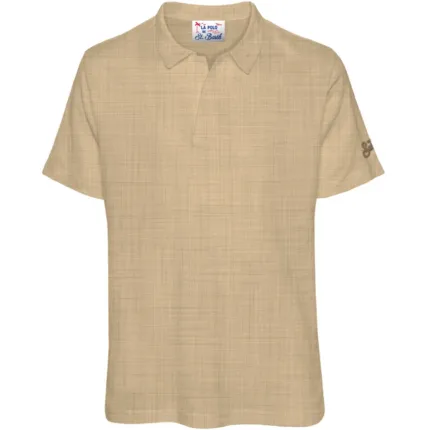 Polo Skipper in Lino Mc2 Saint Barth Beige art. Fraser Linen 11 Beige