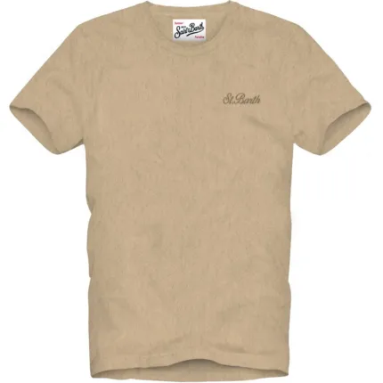 T-shirt in Spugna Mc2 Saint Barth Beige art. Gary Terry SB 11 EMB