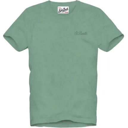 T-shirt in Spugna Mc2 Saint Barth Verde Acqua art. Gary Terry SB 53 EMB