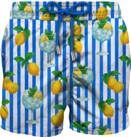 Costume Mc2 Saint Barth Righe Bianche e Azzurre art. Gustavia Gin Tonic Lemon Stripes 17