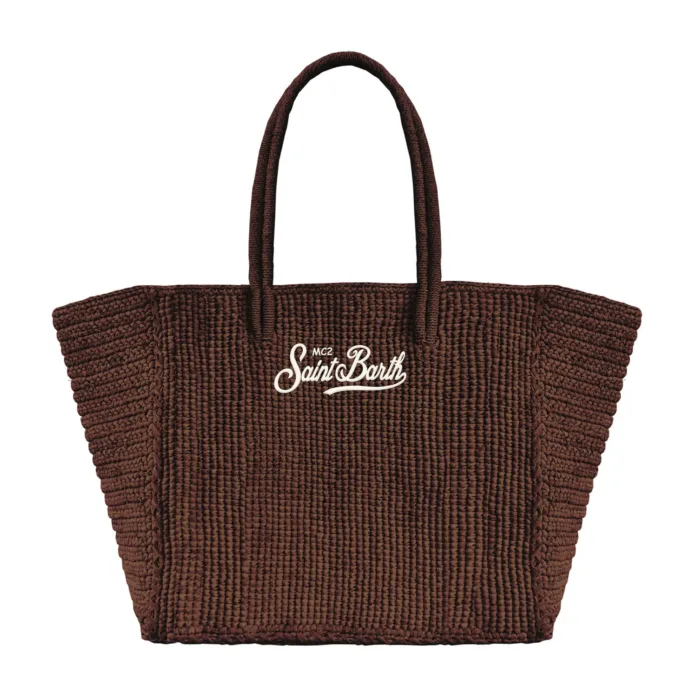 Borsa a mano Media Mc2 Saint Barth in Rafia Marrone art. Handbag Raffia Mid 18 EMB, foto 1 di 1