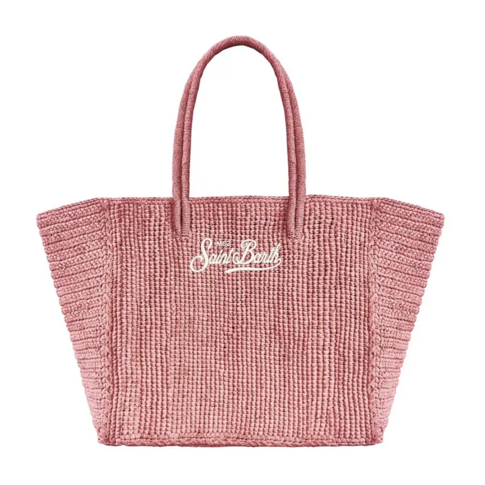 Borsa a mano Media Mc2 Saint Barth in Rafia Rosa art. Handbag Raffia Mid 21 EMB, foto 1 di 1