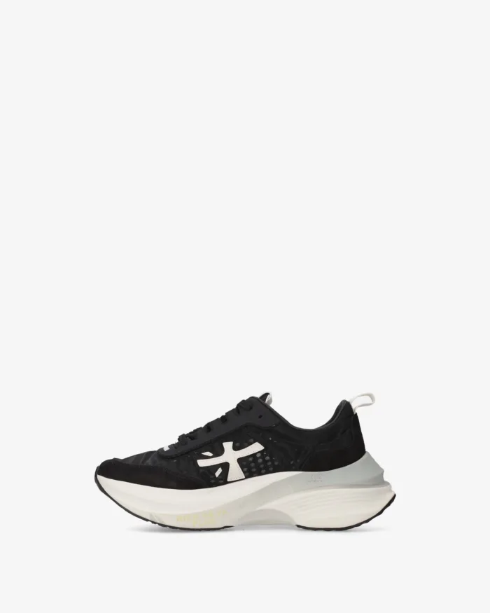 Sneakers Premiata Donna in Camoscio e Nylon Nero art. Hill 8241, foto 3 di 5