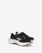 Sneakers Premiata Donna in Camoscio e Nylon Nero art. Hill 8241 - immagine 4