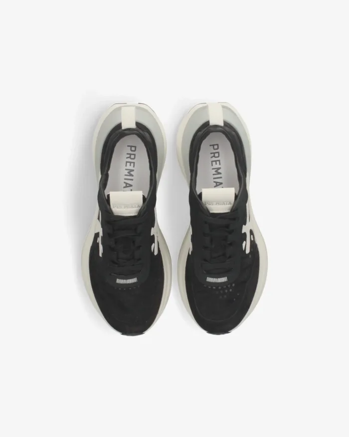 Sneakers Premiata Donna in Camoscio e Nylon Nero art. Hill 8241, foto 5 di 5
