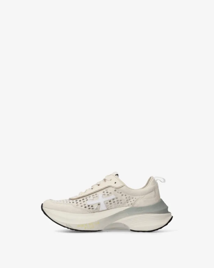 Sneakers Premiata Donna in Camoscio Beige Sabbia Chiaro art. Hill 8242, foto 3 di 5