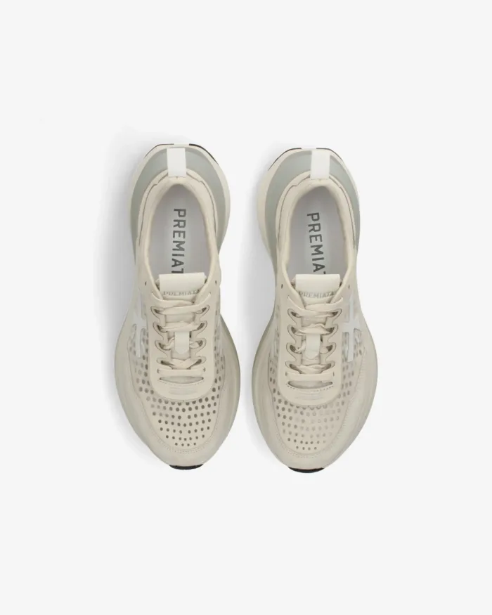 Sneakers Premiata Donna in Camoscio Beige Sabbia Chiaro art. Hill 8242, foto 5 di 5