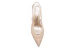 Slingback Sergio Levantesi in Pelle Oro Rosa con Dettagli Traforati Strass Tacco 7 cm art. Greta6 Gili Pelle - immagine 3