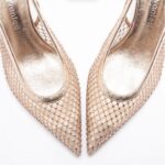 Slingback Sergio Levantesi in Pelle Oro Rosa con Dettagli Traforati Strass Tacco 7 cm art. Greta6 Gili Pelle - immagine 4